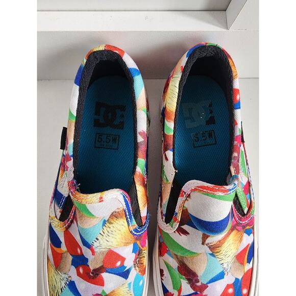 DC Trase Slip-On SP Skate Shoe Women's 6 / Youth 5.5 Chicken Beach Ball Party - Picture 4 of 9